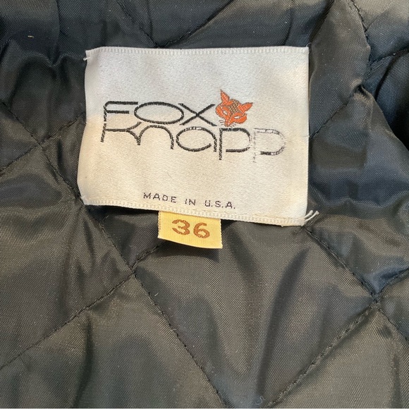 VTG Fox Knapp Mens 36 Black Peacoat Anchor Buttons Quilted Lined Double Breasted - Picture 8 of 13